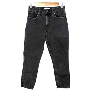 Abercrombie & Fitch The Mom High Rise Black Wash Jeans 4 Short